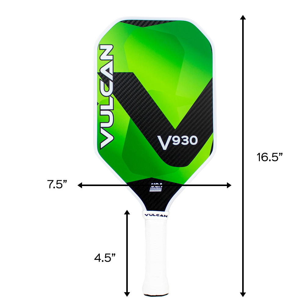 Vulcan V930 13mm Pickleball Paddle - measurements
